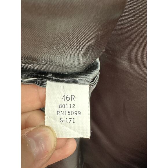 Executive Collection Mens Suit Coat Size 46R Gray Two Button Up Single Breasted - Picture 7 of 13